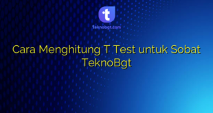 Cara Menghitung T Test untuk Sobat TeknoBgt