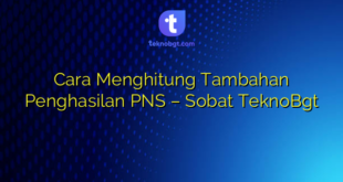 Cara Menghitung Tambahan Penghasilan PNS – Sobat TeknoBgt