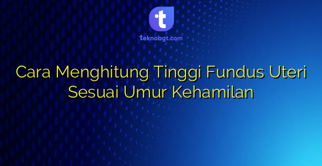 Cara Menghitung Tinggi Fundus Uteri Sesuai Umur Kehamilan