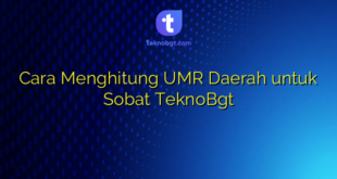 Cara Menghitung UMR Daerah untuk Sobat TeknoBgt