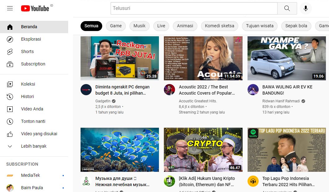Cara Menonton atau Streaming Lewat YouTube Web