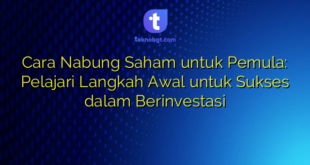 Cara Nabung Saham untuk Pemula: Pelajari Langkah Awal untuk Sukses dalam Berinvestasi