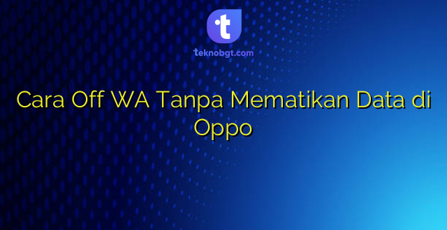 Cara Off WA Tanpa Mematikan Data di Oppo