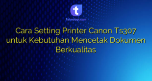 Cara Setting Printer Canon Ts307 untuk Kebutuhan Mencetak Dokumen Berkualitas