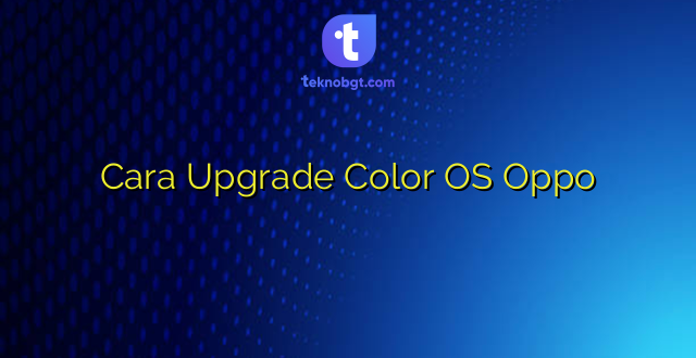 Cara Upgrade Color OS Oppo