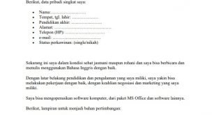 Contoh Surat Lamaran Kerja Umum