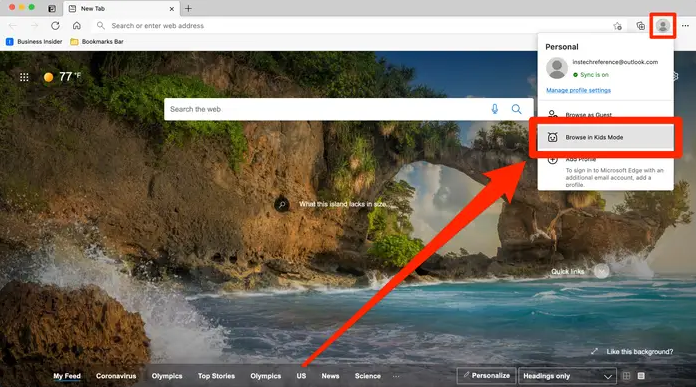 Fitur Kids Mode di Microsoft Edge
