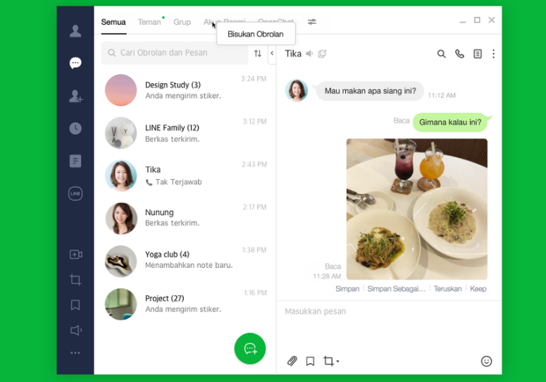Fitur Line web