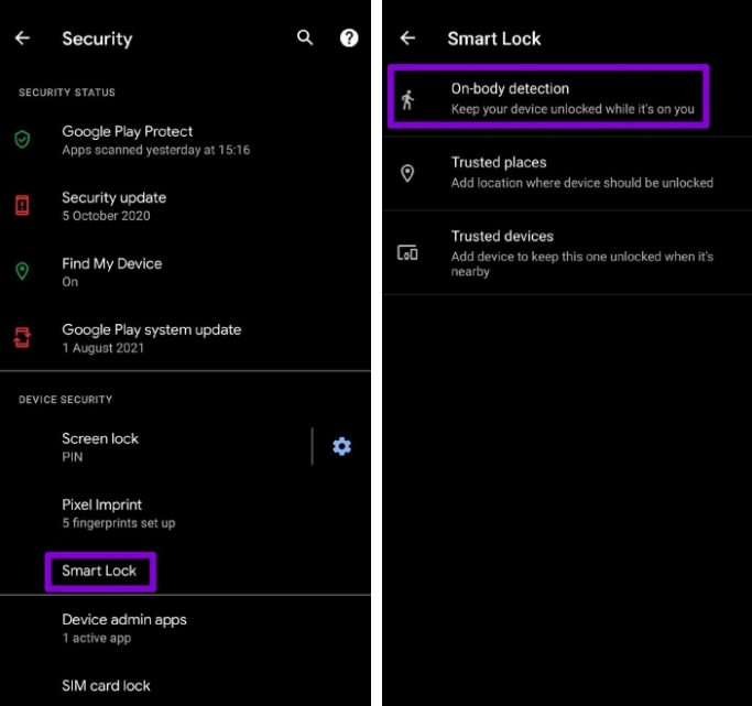 HOW TO ENABLE OR DISABLE ON-BODY DETECTION IN ANDROID SMART LOCK