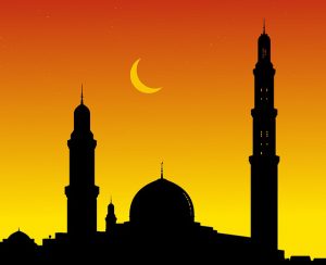 Mosque Silhouette Sky Moon Sunset Islamic
