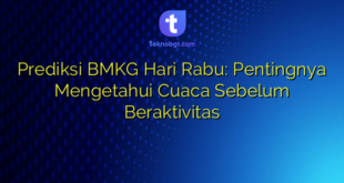 Prediksi BMKG Hari Rabu: Pentingnya Mengetahui Cuaca Sebelum Beraktivitas