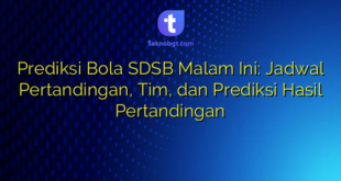 Prediksi Bola SDSB Malam Ini: Jadwal Pertandingan, Tim, dan Prediksi Hasil Pertandingan