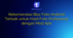 Rekomendasi Blur Foto Android Terbaik untuk Hasil Foto Profesional dengan Mod Apk