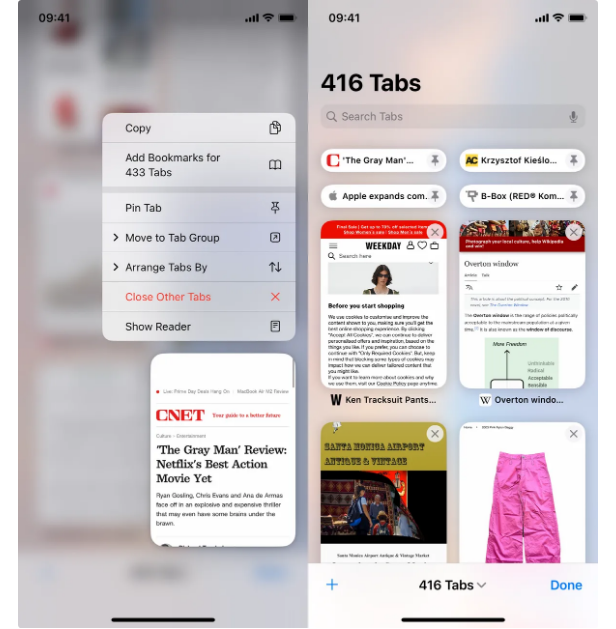 Sematkan tab favori di Browser Safari