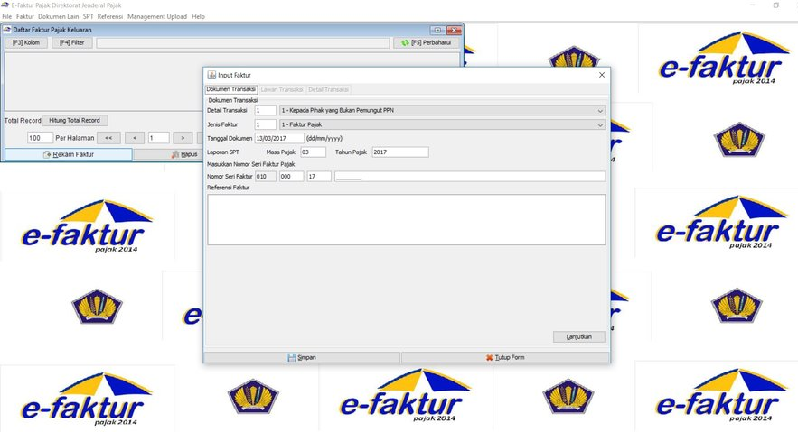 Tampilan Aplikasi e-Faktur DJP