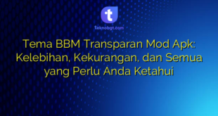 Tema BBM Transparan Mod Apk: Kelebihan, Kekurangan, dan Semua yang Perlu Anda Ketahui