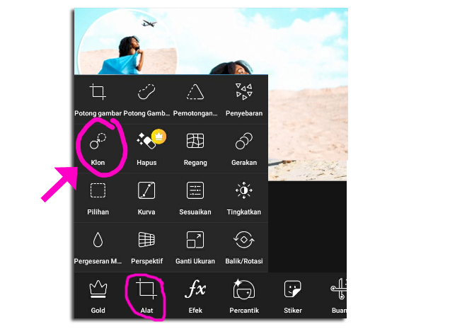 alat klon untuk hapus tulisan di picsart