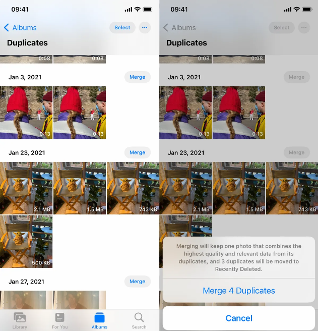 bisa hapus duplikat foto dan video