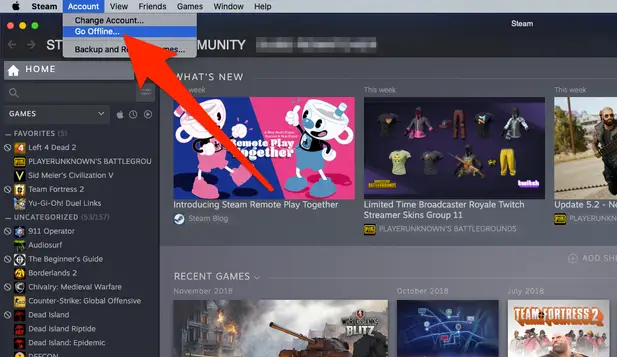 cara go offline di steam