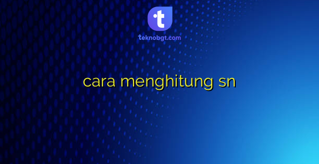 cara menghitung sn