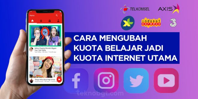 cara mengubah kuota belajar menjadi kuota internet