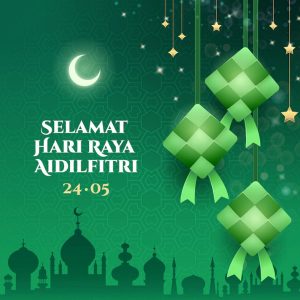 ide desain kartu ucapan idul fitri ketupat