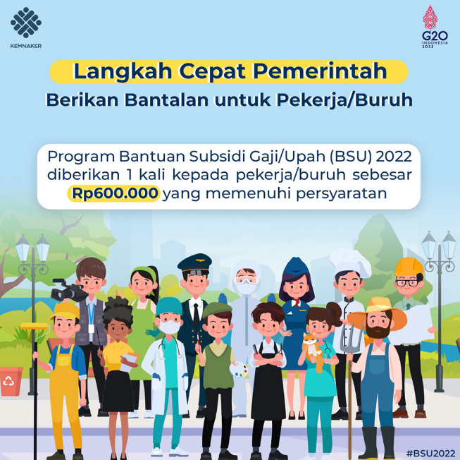 infografis persyaratan BSU KEMNAKER 2022