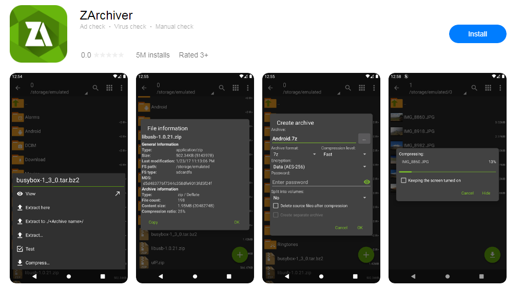 keunggukan Zarchiver apk