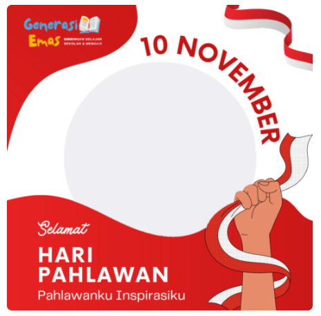 twibbon hari pahlawan bimbel gemas generasi emas